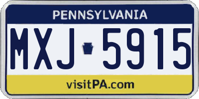 PA license plate MXJ5915