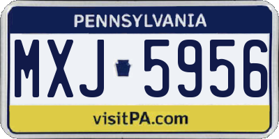 PA license plate MXJ5956