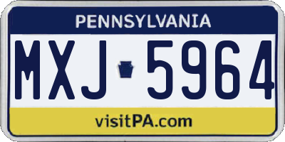 PA license plate MXJ5964
