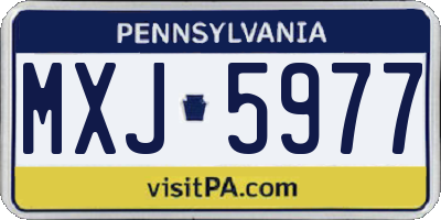 PA license plate MXJ5977