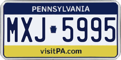 PA license plate MXJ5995
