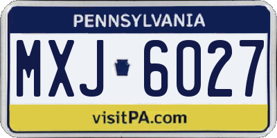 PA license plate MXJ6027