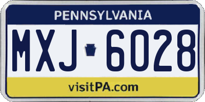 PA license plate MXJ6028