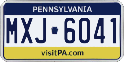 PA license plate MXJ6041