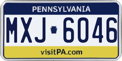 PA license plate MXJ6046