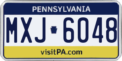 PA license plate MXJ6048