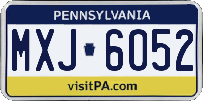 PA license plate MXJ6052