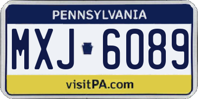 PA license plate MXJ6089