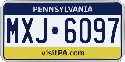 PA license plate MXJ6097