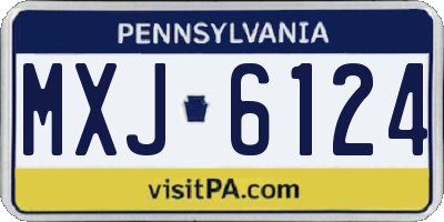 PA license plate MXJ6124