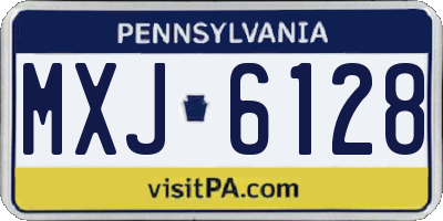 PA license plate MXJ6128