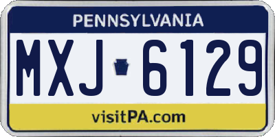 PA license plate MXJ6129