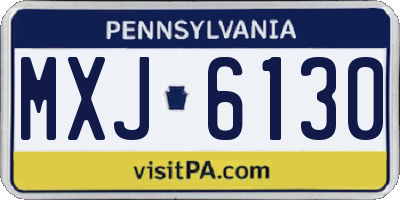 PA license plate MXJ6130