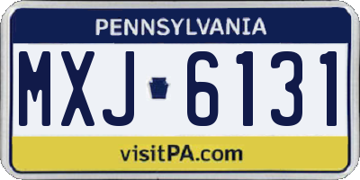 PA license plate MXJ6131