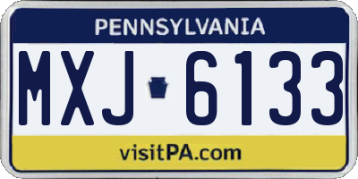 PA license plate MXJ6133