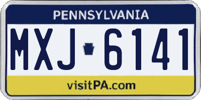 PA license plate MXJ6141