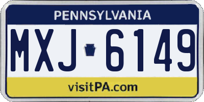 PA license plate MXJ6149
