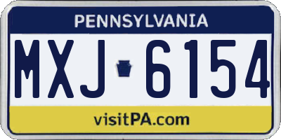 PA license plate MXJ6154