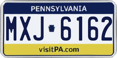 PA license plate MXJ6162