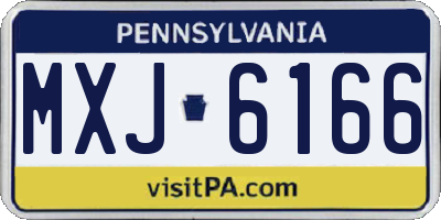 PA license plate MXJ6166