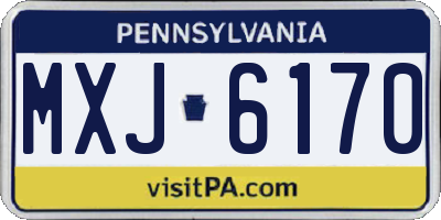 PA license plate MXJ6170