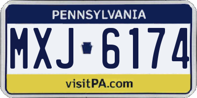 PA license plate MXJ6174