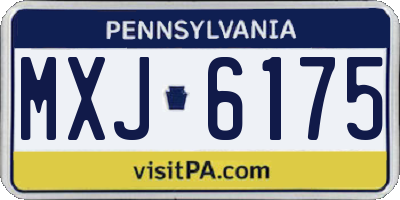 PA license plate MXJ6175