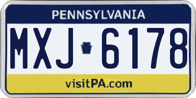 PA license plate MXJ6178