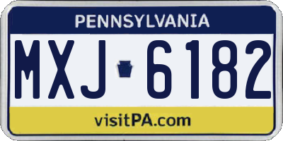 PA license plate MXJ6182