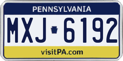 PA license plate MXJ6192