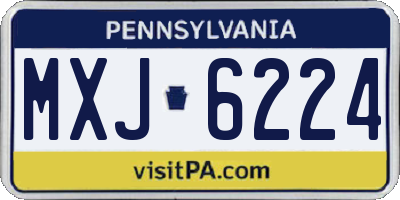 PA license plate MXJ6224