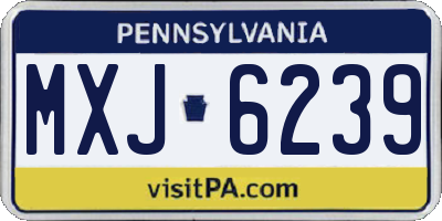 PA license plate MXJ6239