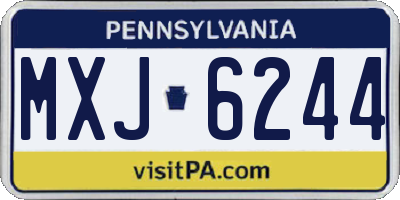 PA license plate MXJ6244