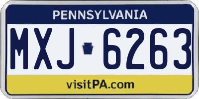 PA license plate MXJ6263