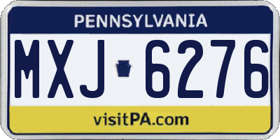 PA license plate MXJ6276
