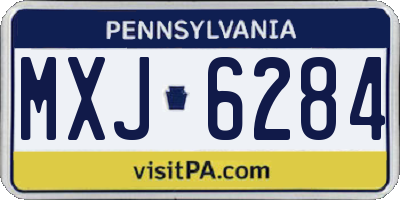 PA license plate MXJ6284