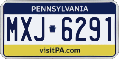 PA license plate MXJ6291