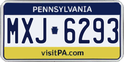 PA license plate MXJ6293