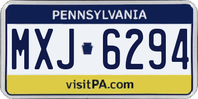 PA license plate MXJ6294