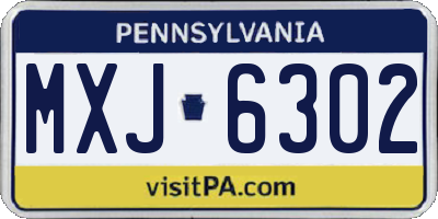 PA license plate MXJ6302
