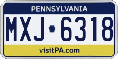 PA license plate MXJ6318
