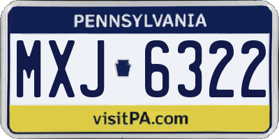 PA license plate MXJ6322