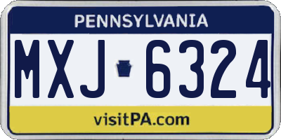 PA license plate MXJ6324