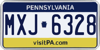 PA license plate MXJ6328