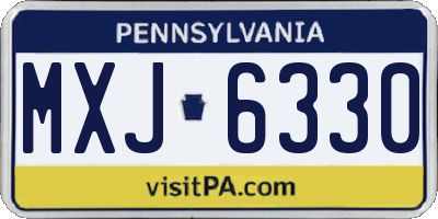 PA license plate MXJ6330