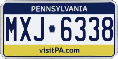 PA license plate MXJ6338