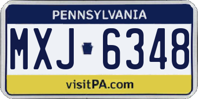 PA license plate MXJ6348