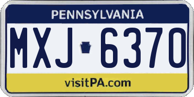 PA license plate MXJ6370
