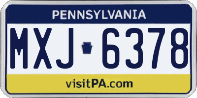 PA license plate MXJ6378