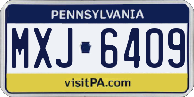 PA license plate MXJ6409